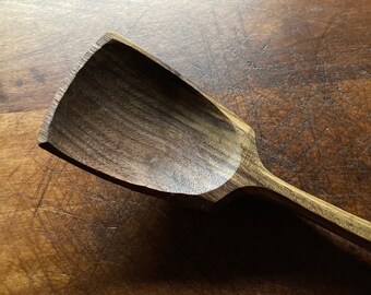 Wok style cooking spoon, wooden spoon, serving spoon, 12” hand carved spoon