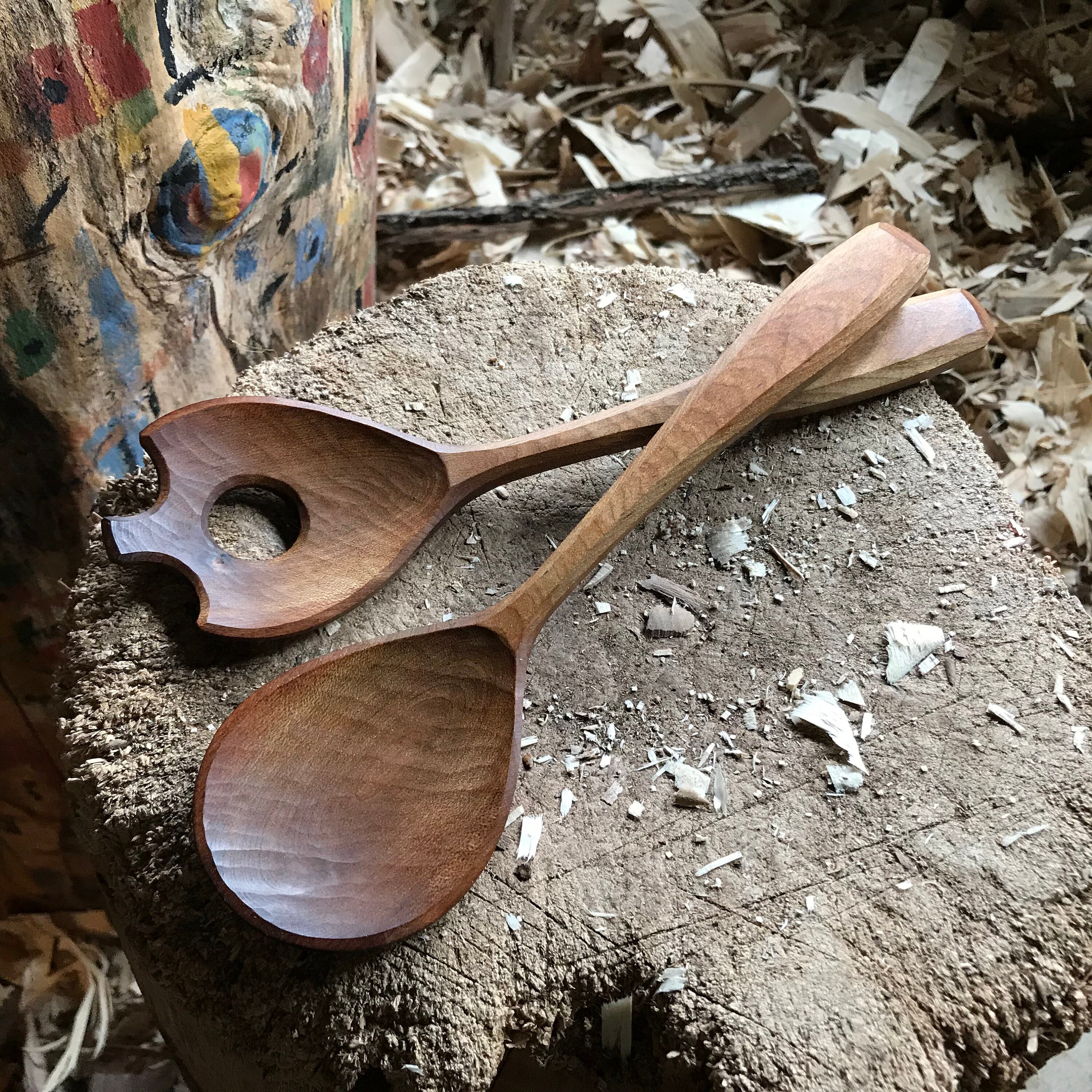 9 salad spoons, serving spoons, cooking spoons