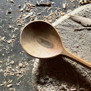 Hand carved sugar maple cooking spoon