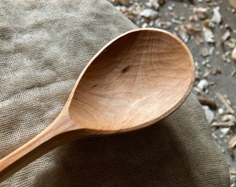 Serving spoon, cooking spoon, 10” wooden spoon