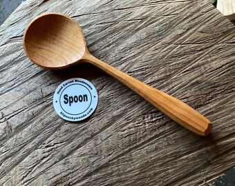 Rice paddle, cooking spoon, wooden spoon, serving spoon, 9” hand carved wooden spoon