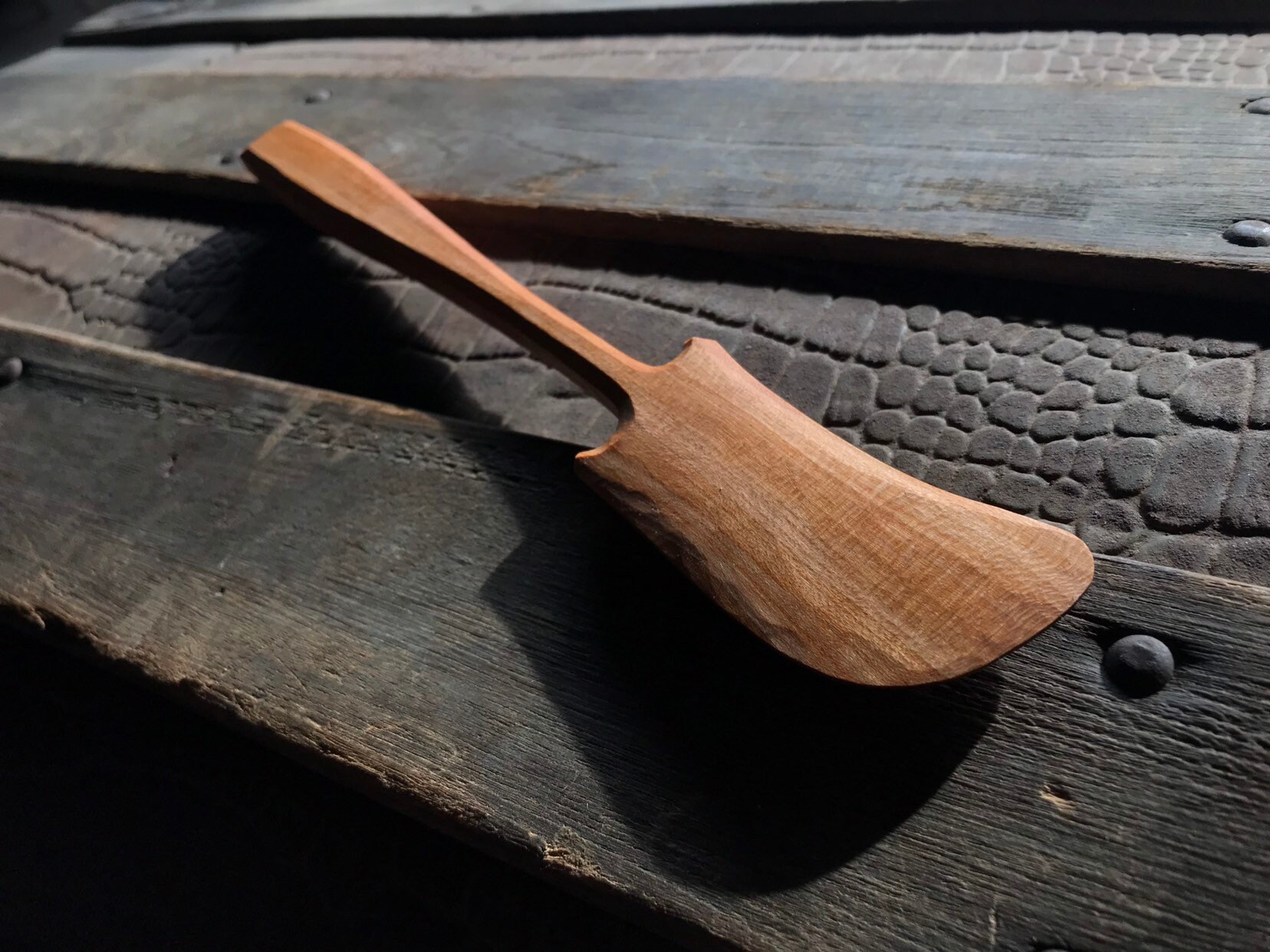 Wooden spatula, spatula, spreader, 10 long, hand carved