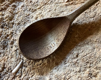 Hand carved wooden eating spoon
