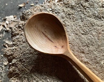 Serving spoon, cooking spoon, 9” wooden spoon