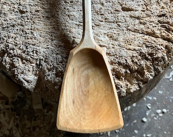 Hand carved sugar maple cooking spoon