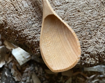 Eating spoon, cooking spoon, car camping spoon, hand carved wooden spoon
