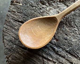 Dinner spoon, 6” wooden eating spoon