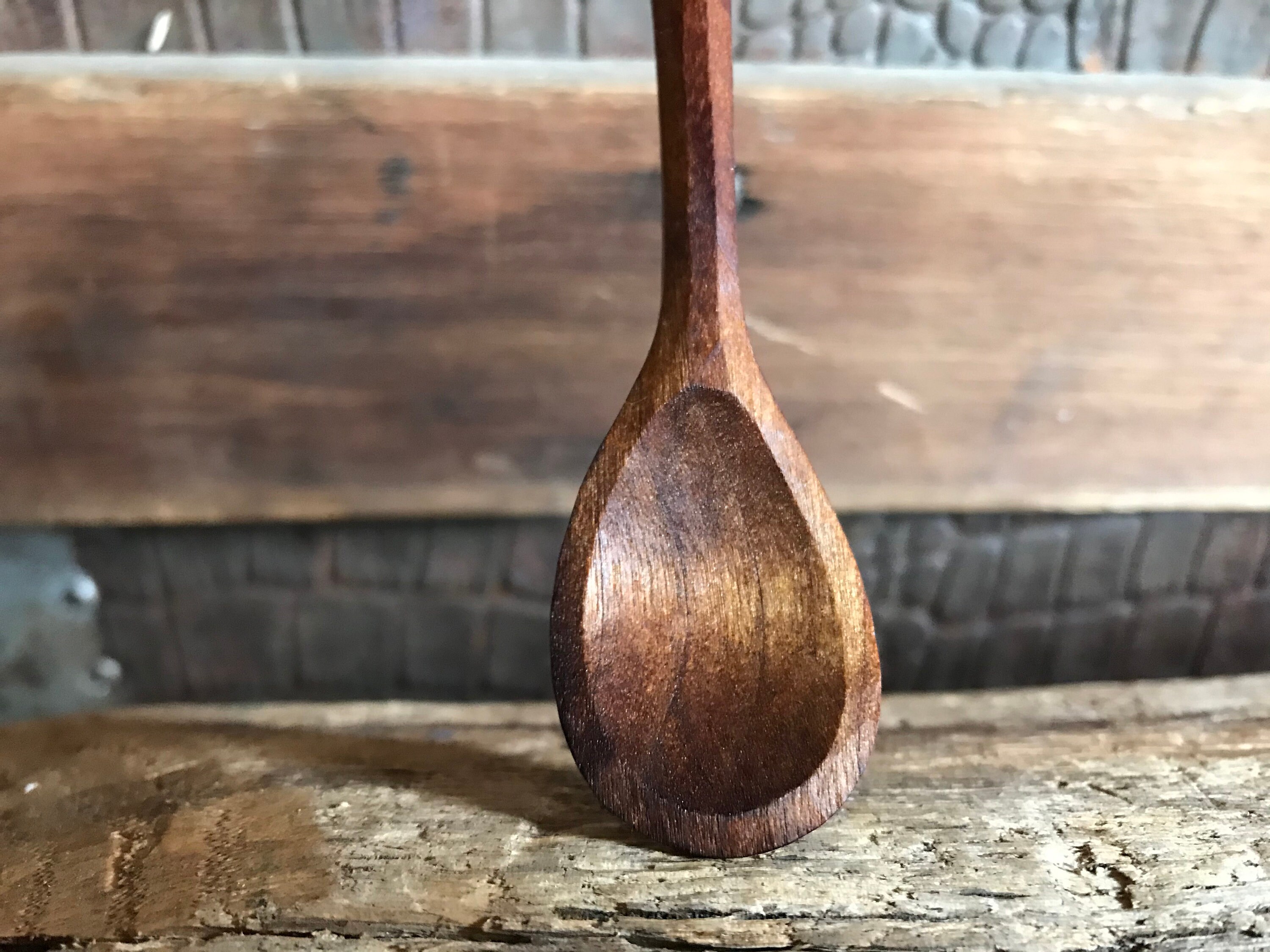 6” tea spoon, wooden spoon, serving spoon, carved by the small apprentice