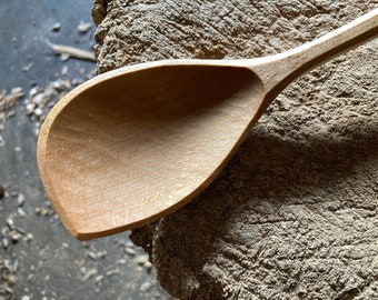 Cooking spoon, left handed, 12” wooden spoon