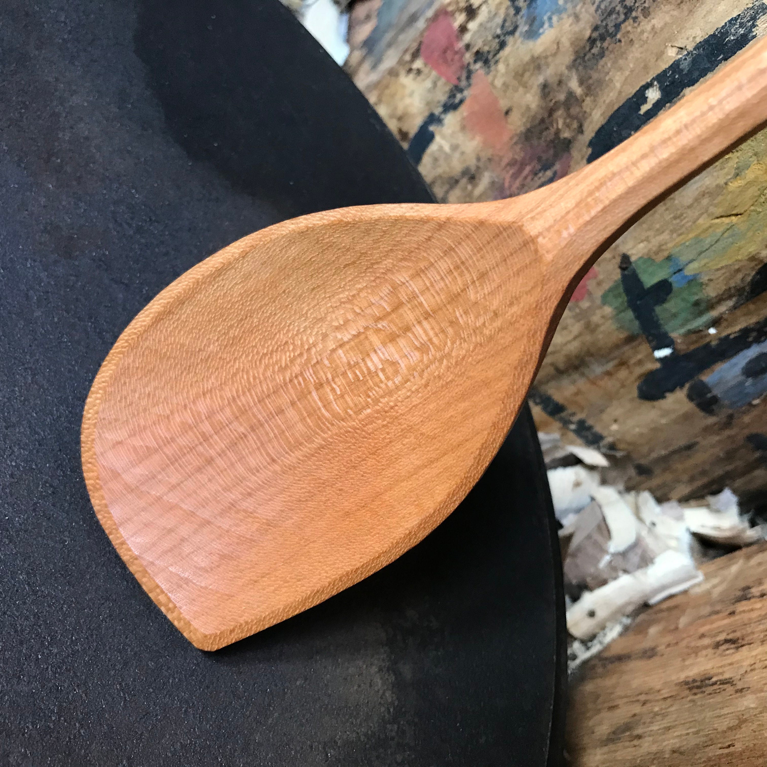 11cooking spoon, serving spoon, left handed, hand carved wooden spoon