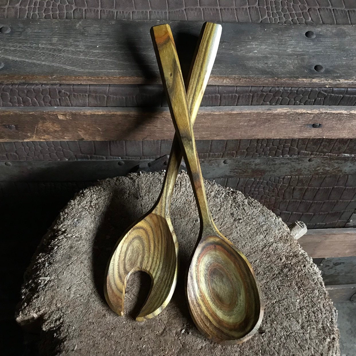 Salad spoons, salad servers, wooden spoons, serving spoons, 10 long