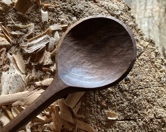 Eating spoon, dinner spoon, wooden spoon, serving spoon, 6” long, hand carved wooden spoon