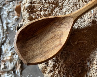 Cooking spoon, left handed, 11” wooden spoon