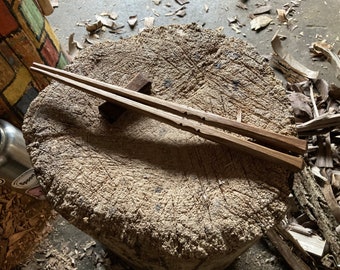 10 inch hand carved wooden chopsticks