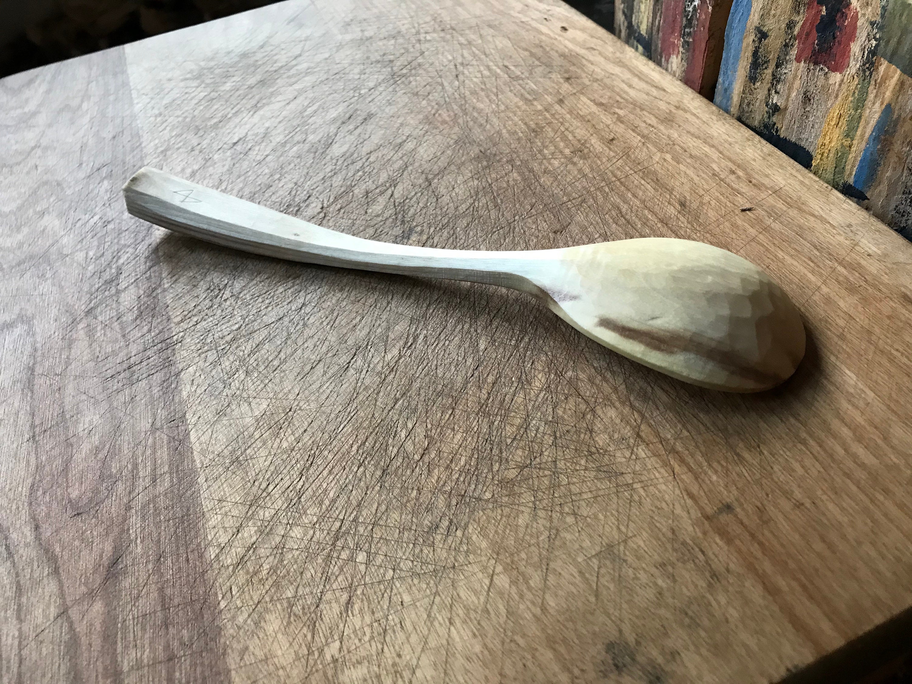 10 serving spoon, ladle, scoop, hand carved by the large apprentice