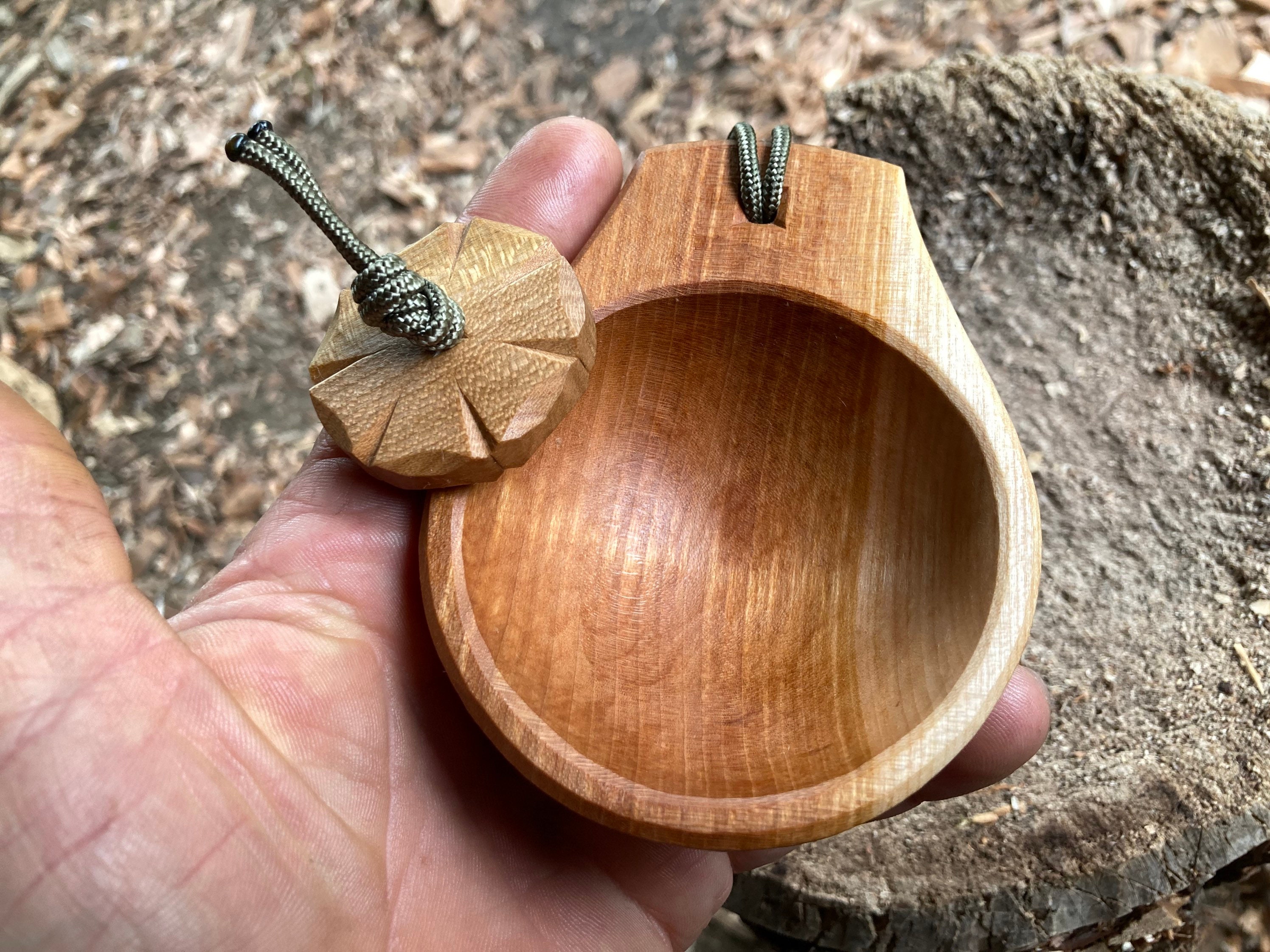 Noggin, scoop, whiskey cup, canoe cup, small ladle, hand carved wooden
