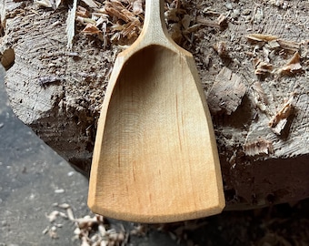 Wok style cooking spoon, 11” wooden spoon