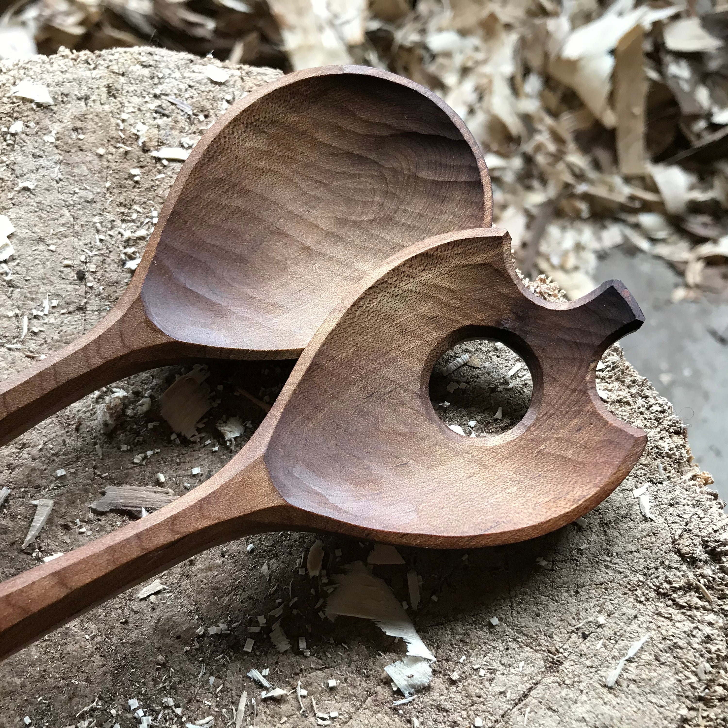 9 salad spoons, serving spoons, cooking spoons