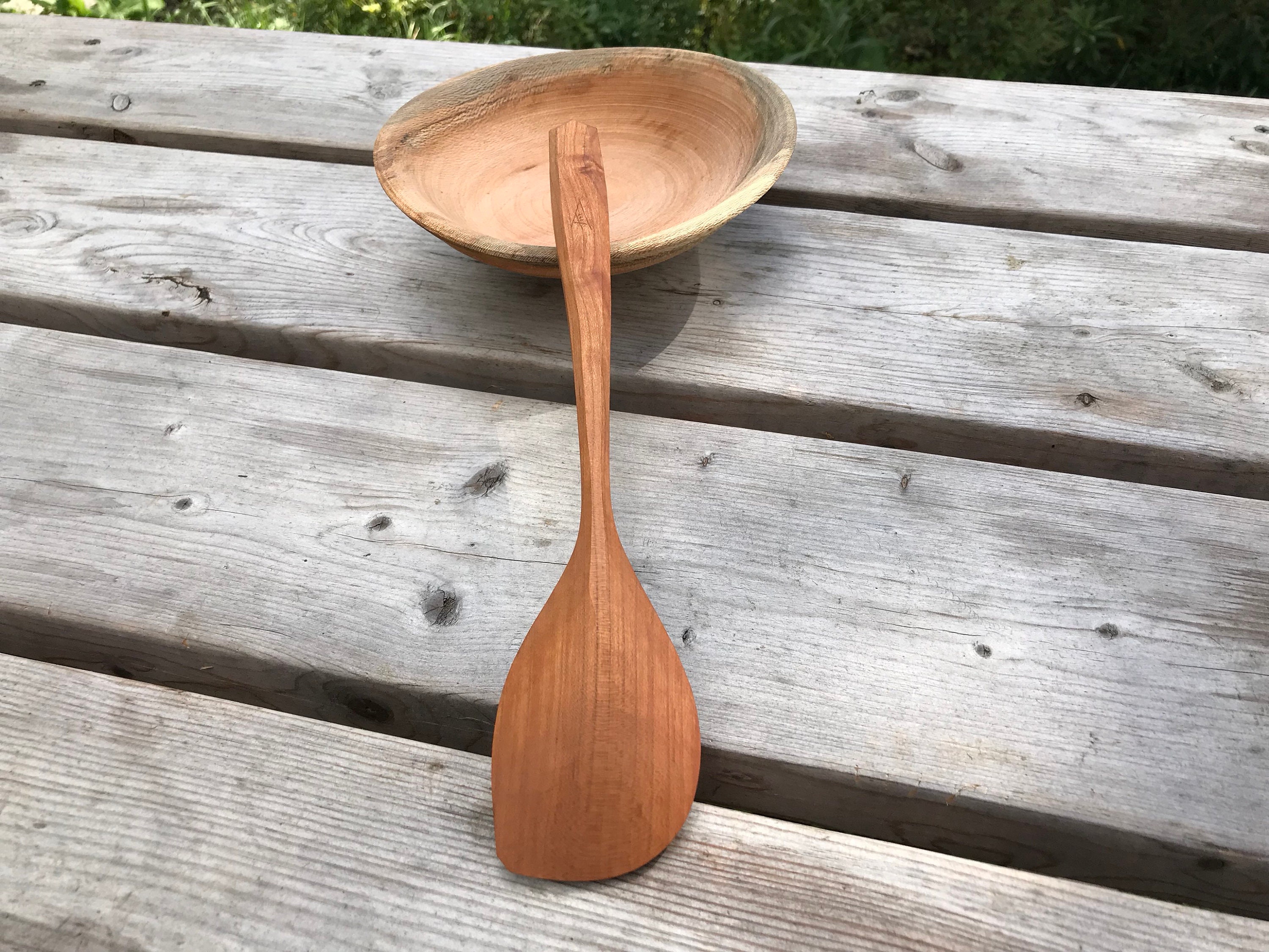 11cooking spoon, serving spoon, left handed, hand carved wooden spoon