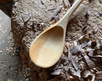 Dinner spoon, 8” wooden eating spoon