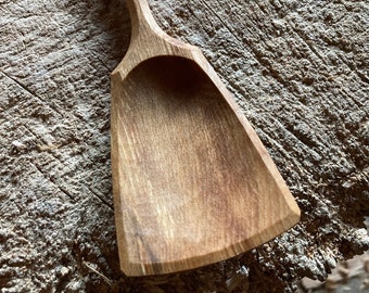 Wok style cooking spoon, 10” wooden spoon