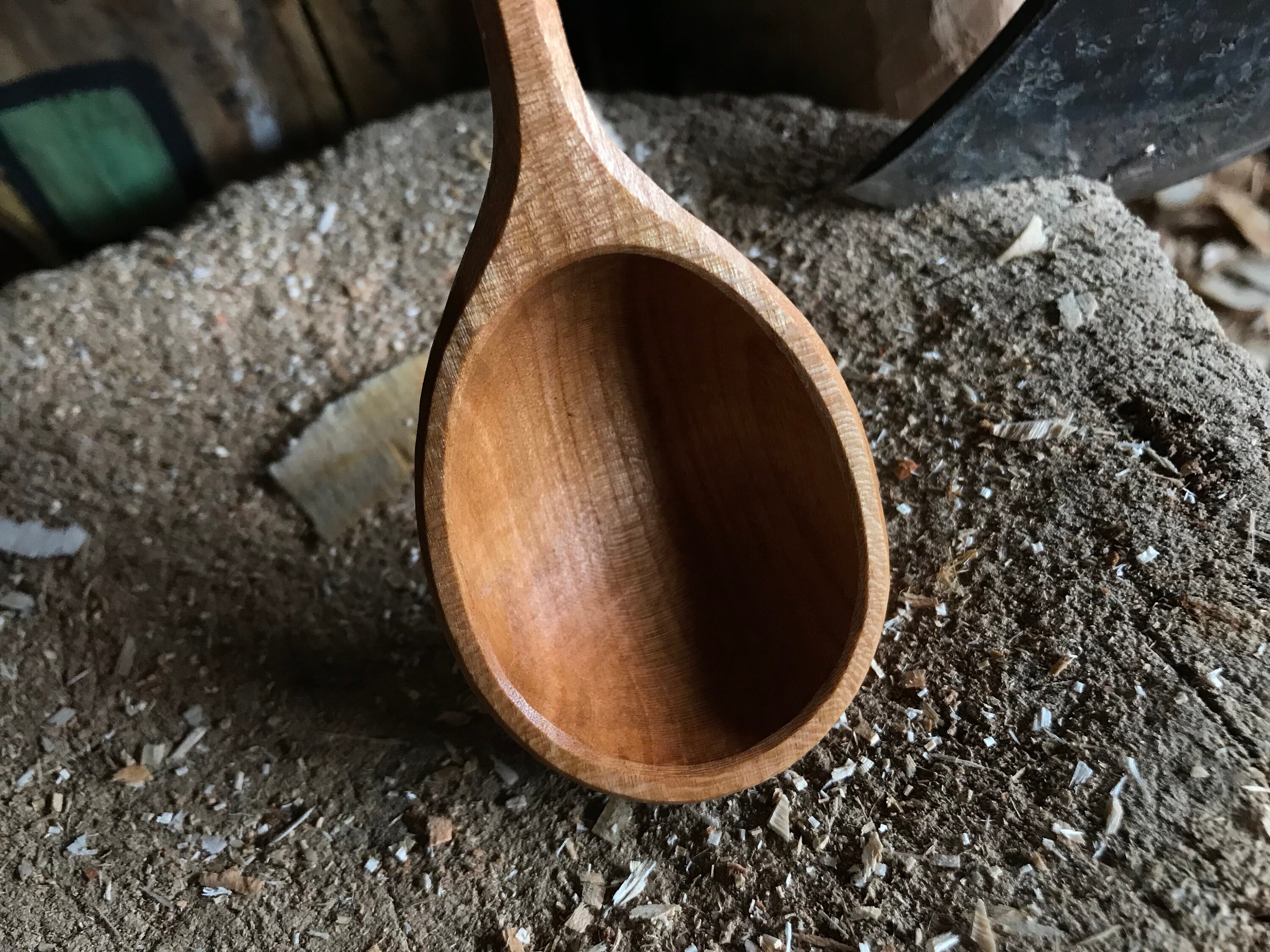 Coffee scoop, scoop, small ladle, 5.5 long, hand carved wooden spoon