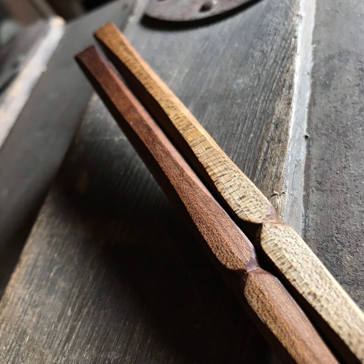10 hand carved wooden chopsticks