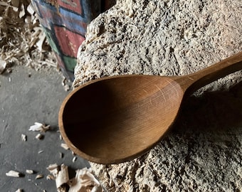 Serving spoon, cooking spoon, 10” wooden spoon