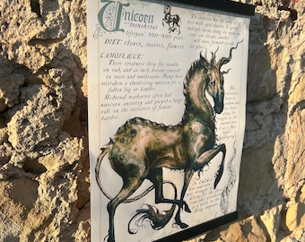 Unicorn Poster: Mystical Field Note Art