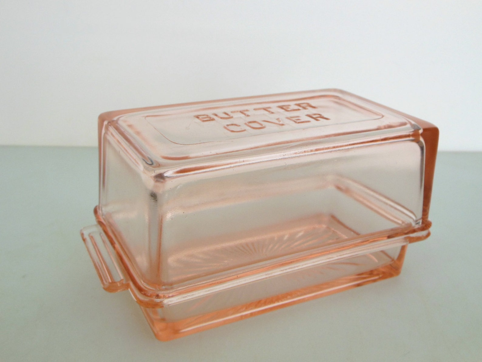 Pink Depression Glass Butter Dish 1 POUND Covered Butter Dish. Etsy