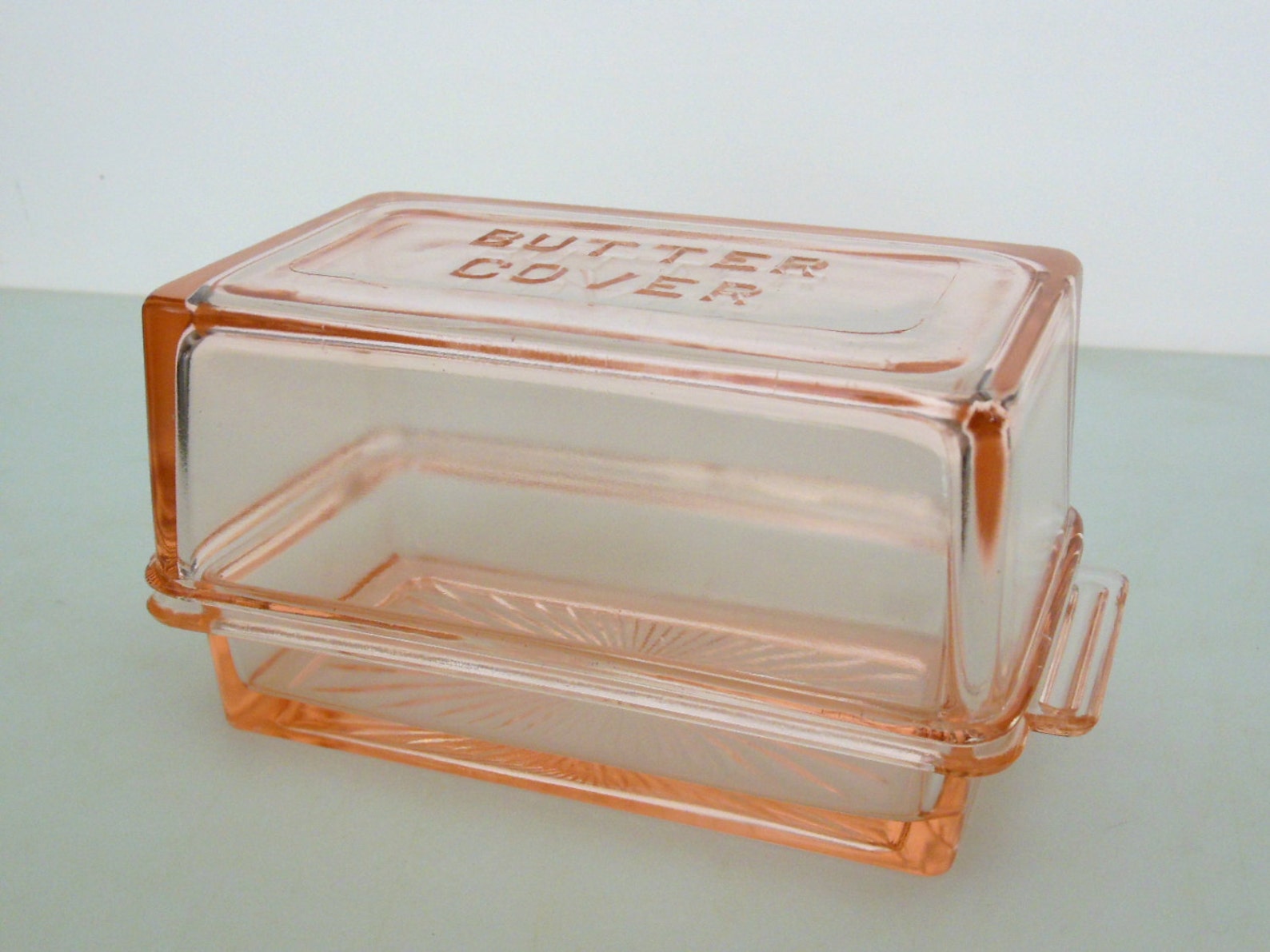 Pink Depression Glass Butter Dish 1 POUND Covered Butter Dish. Etsy