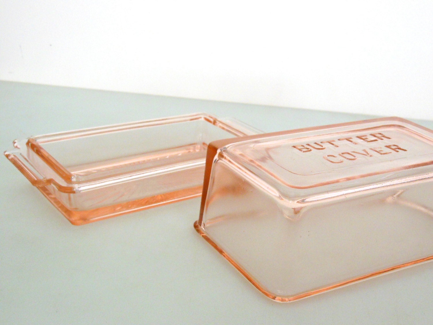 Pink Depression Glass Butter Dish 1 POUND Covered Butter Dish. Etsy
