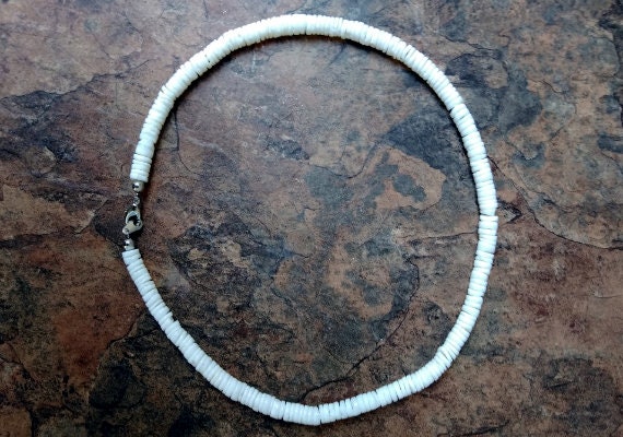 White Puka Shell Necklace (18" x 4-5mm)