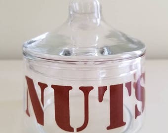 Nuts!!! Lidded Glass Jar