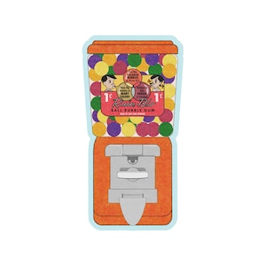 Mid-Century Modern 1950s Rain-Blo 1 Cent Gumball Machine; Matte Vinyl Sticker