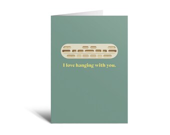 Climbing-themed Valentine's Card; Blank Inside; Greeting Card; I Love Hanging With You