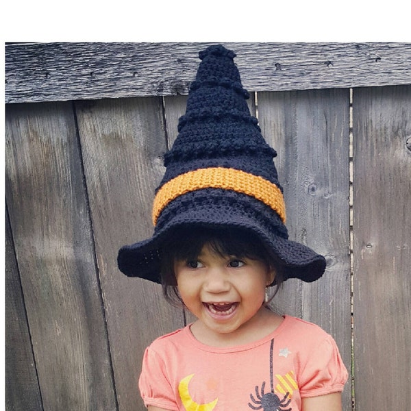 Crochet PATTERN | Witch Hat Crochet Pattern | Crochet Pattern Witches Hat | Halloween Crochet Pattern | Kid's and Adult's Witch Hat Pattern