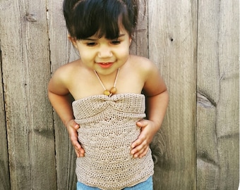 Crochet PATTERN | Halter Top Crochet Pattern | Girls Summer Shirt Crochet Pattern | Tank Top Crochet Pattern for Girls | Summer Crochet