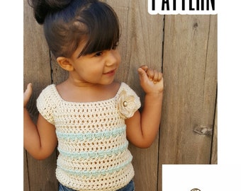 Crochet PATTERN | Sugar and Spice Short Sleeve Sweater Pattern | Girls Short Sleeve Top Pattern | Kids Tunic Pattern | PDF Digital Downlaod