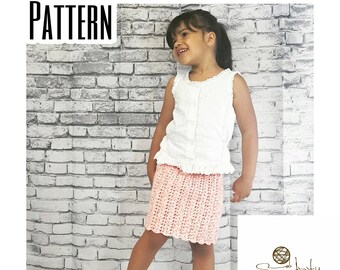 Crochet PATTERN | Pencil Skirt | Baby Skirt Pattern | Girl's Skirt Pattern | Crochet Pencil Skirt Pattern | Knee Length Skirt Pattern | PDF