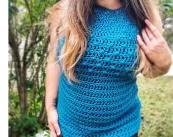 Crochet PATTERN | Women's Sleeveless Bobble Top Pattern | Drops of Jupiter Tunic Crochet Pattern | Womans Fitted Top Pattern | PDF Download
