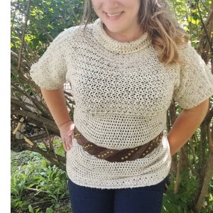 Crochet PATTERN Women&#39;s Cowl Neck Sweater | Woman&#39;s Fall Fitted Sweater Crochet Pattern | Autumn Winter Crochet Pattern | Ladies Pullover
