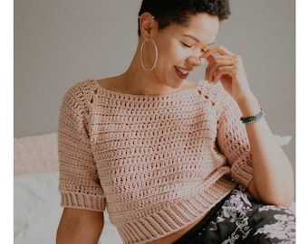 Crochet PATTERN The Rowan Sweater | Crochet Cropped Sweater Pattern | Woman's Fall Crochet Pattern | PDF Digital Download