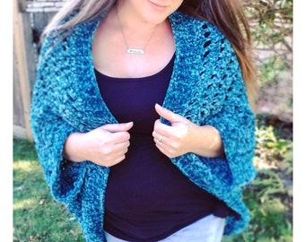 Crochet PATTERN | The Verona Shrug | Velvet Cocoon Sweater Crochet  PATTERN | Women's Velvet Blanket Cardigan Pattern | PDF Digital Download