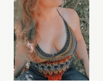 Crochet PATTERN | Khaleesi Crop Top Crochet Pattern | Women's Scale Halter Top Pattern | Sexy Dragon Top Crochet Pattern | Summer Crochet