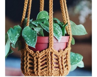 Crochet PATTERN Hanging Plant Holder | Boho Plant Hanger Crochet Pattern | DIY Crochet Hanging Plant Holder | PDF Digital Download