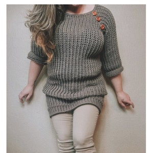 Crochet PATTERN | Morrigan Sweater Pattern | Women's Ribbed Sweater Dress Crochet Pattern | Woman's Spring, Fall, Winter Sweater Pattern