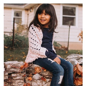 Crochet PATTERN | The Verona Shrug | Velvet Cocoon Sweater Crochet PATTERN | Kids' Velvet Blanket Cardigan Pattern | PDF Digital Download