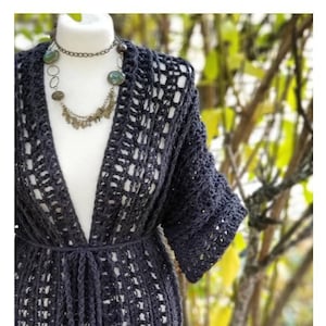 Häkelanleitung | Jasmin Kimono Häkelanleitung | Damen Robe Muster | häkeln Muster | Crochet for Sie | PDF-Download Bild 2