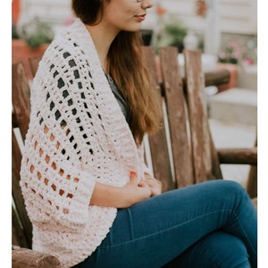 Crochet PATTERN | The Verona Shrug | Velvet Cocoon Sweater Crochet  PATTERN | Women&#39;s Velvet Blanket Cardigan Pattern | PDF Digital Download